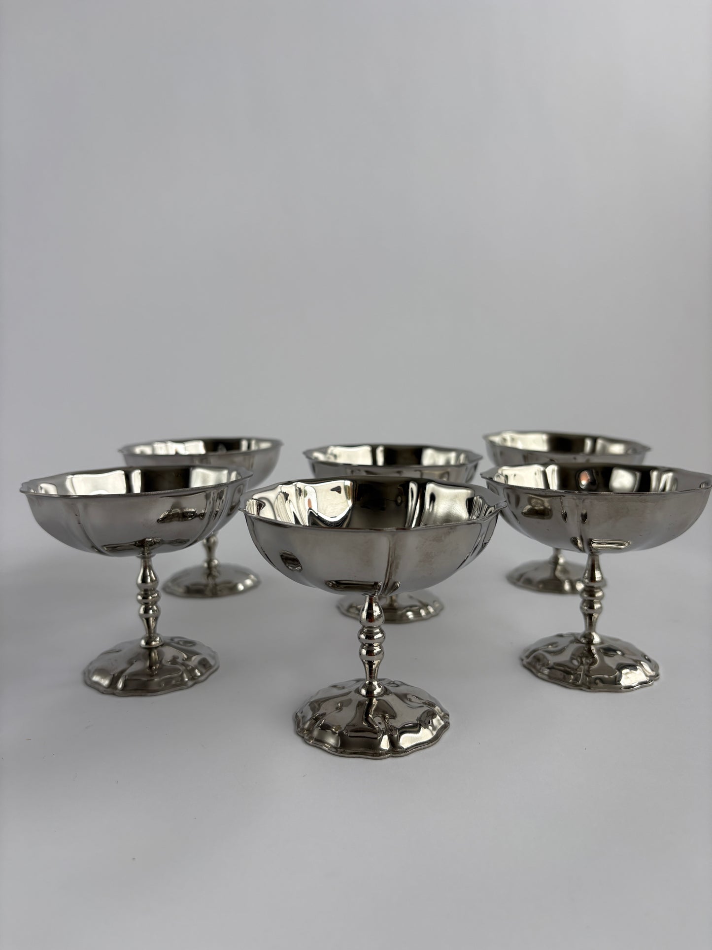 Set of 6 silver coupes