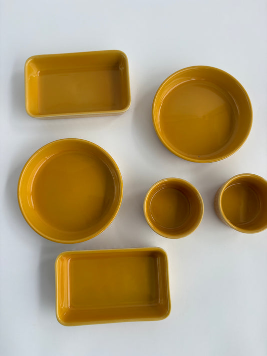 Set of 6 yellow snack bowls