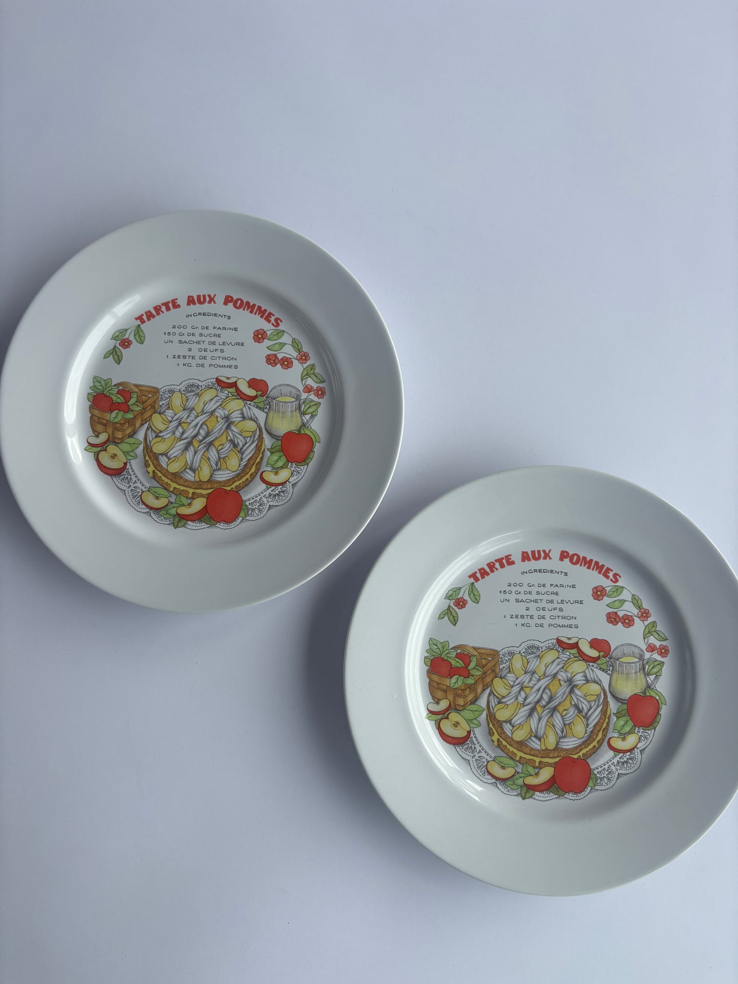 Set of 2 tarte aux pommes plates