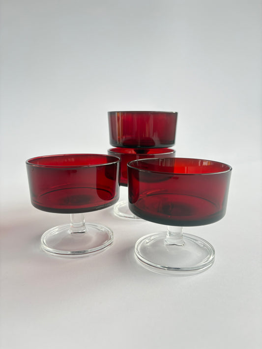 Set of 4 ruby red coupes