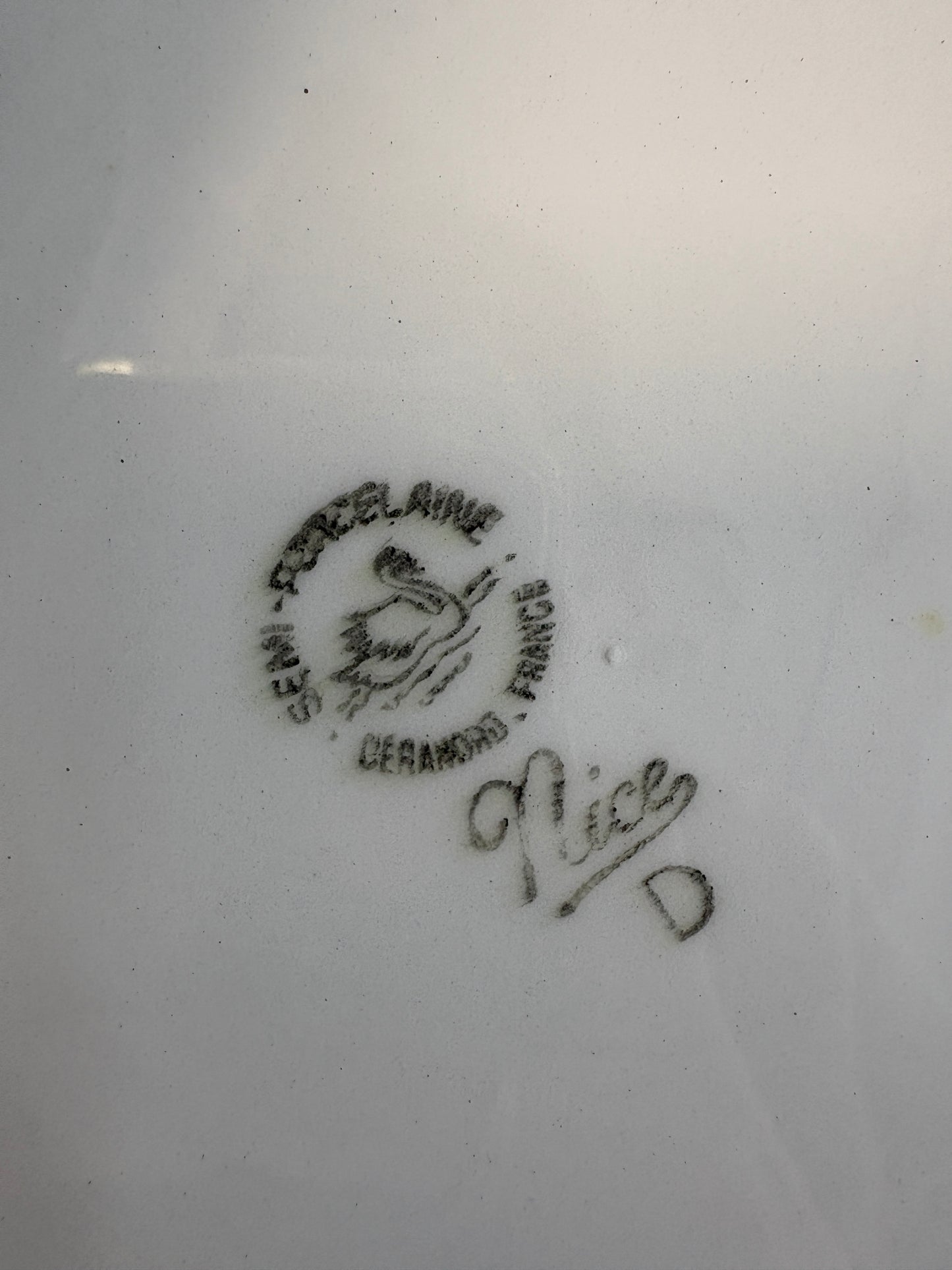 Large bowl with yellow and dark rim