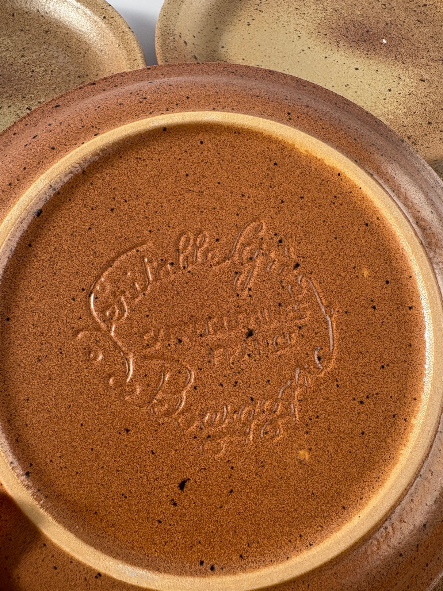 Set of 5 earthy stoneware plates