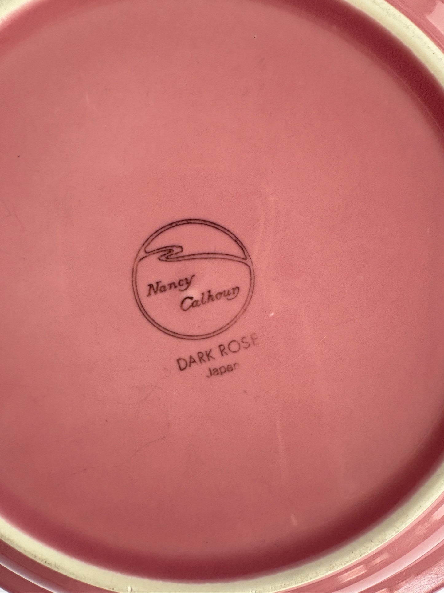 Set of 5 deep pink plates