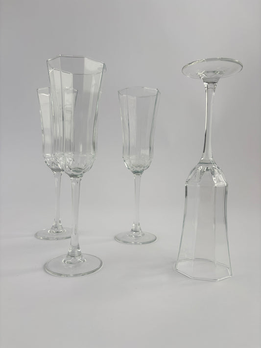 Set of 4 champagne flutes