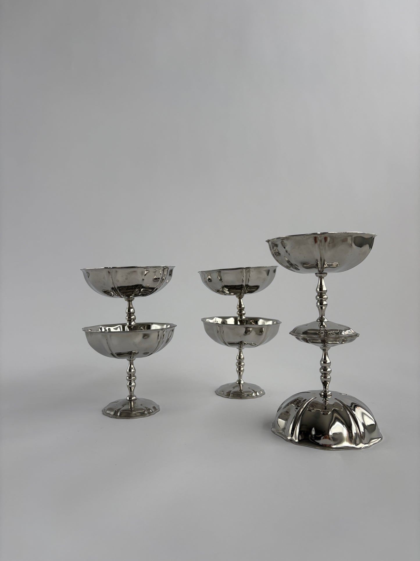 Set of 6 silver coupes
