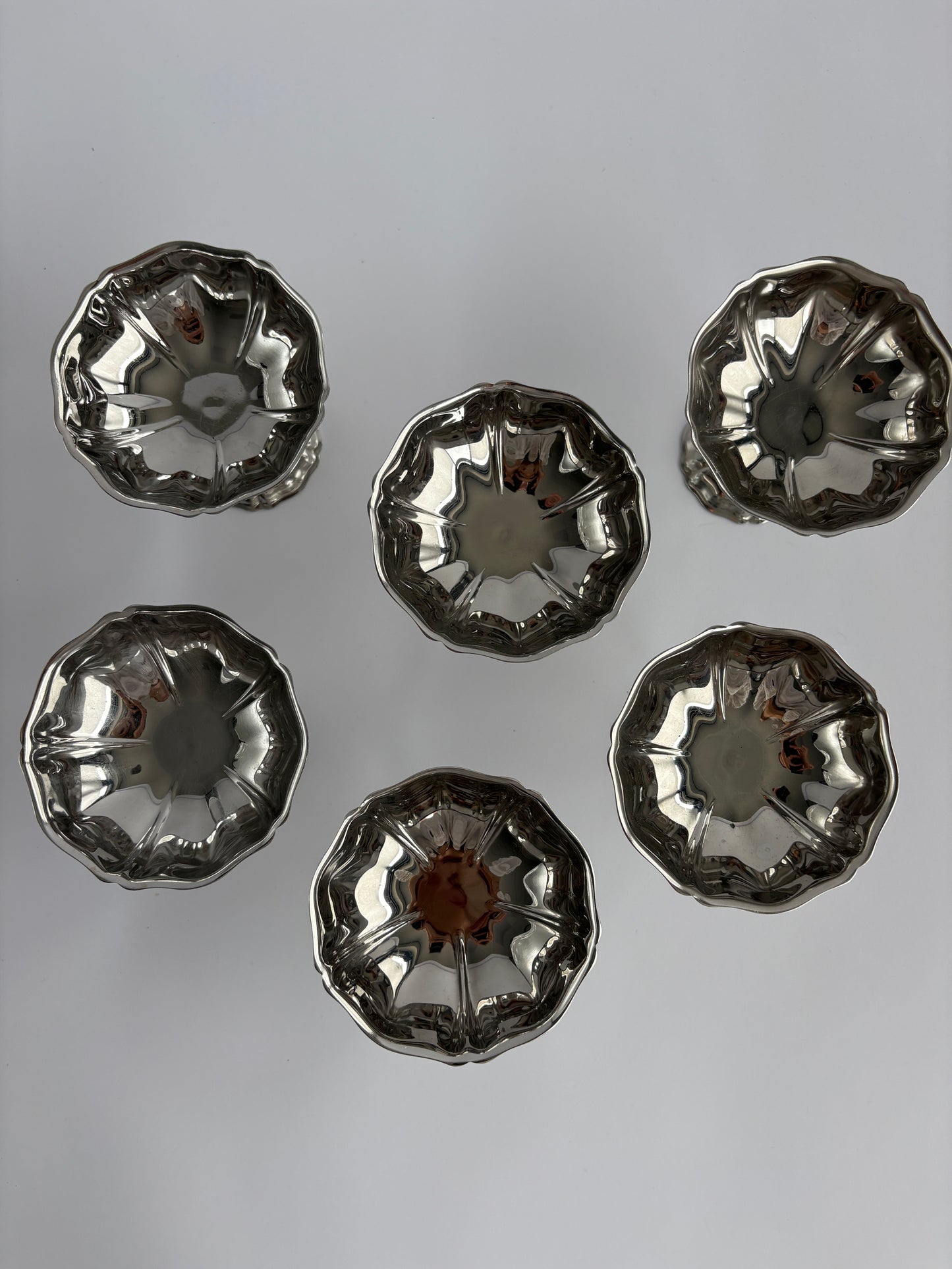 Set of 6 silver coupes