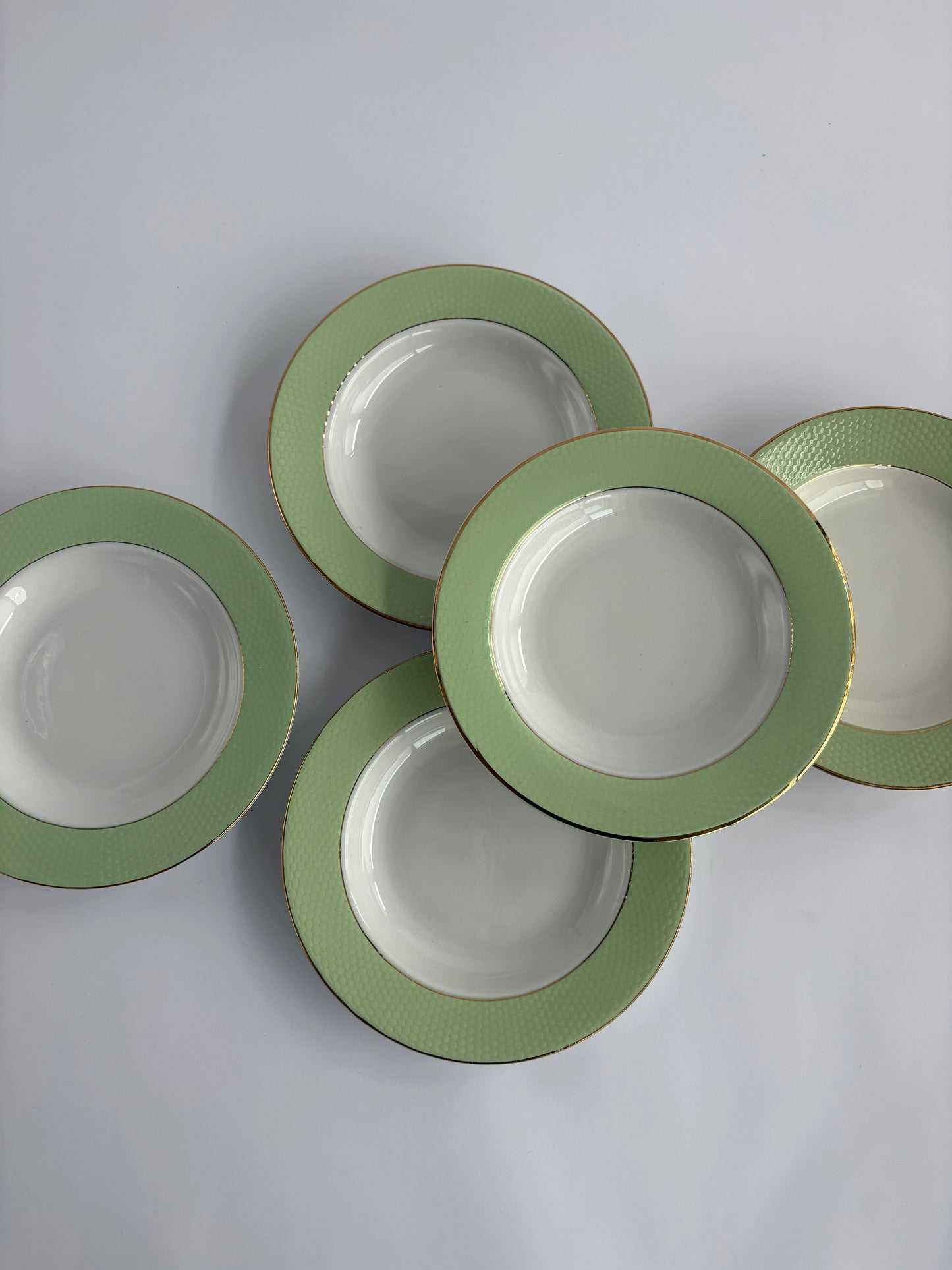 Set of 6 pastel green plates