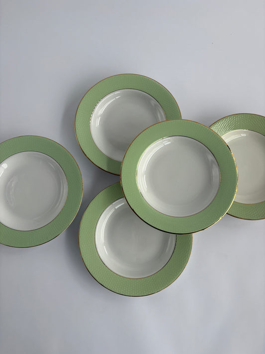 Set of 6 pastel green plates