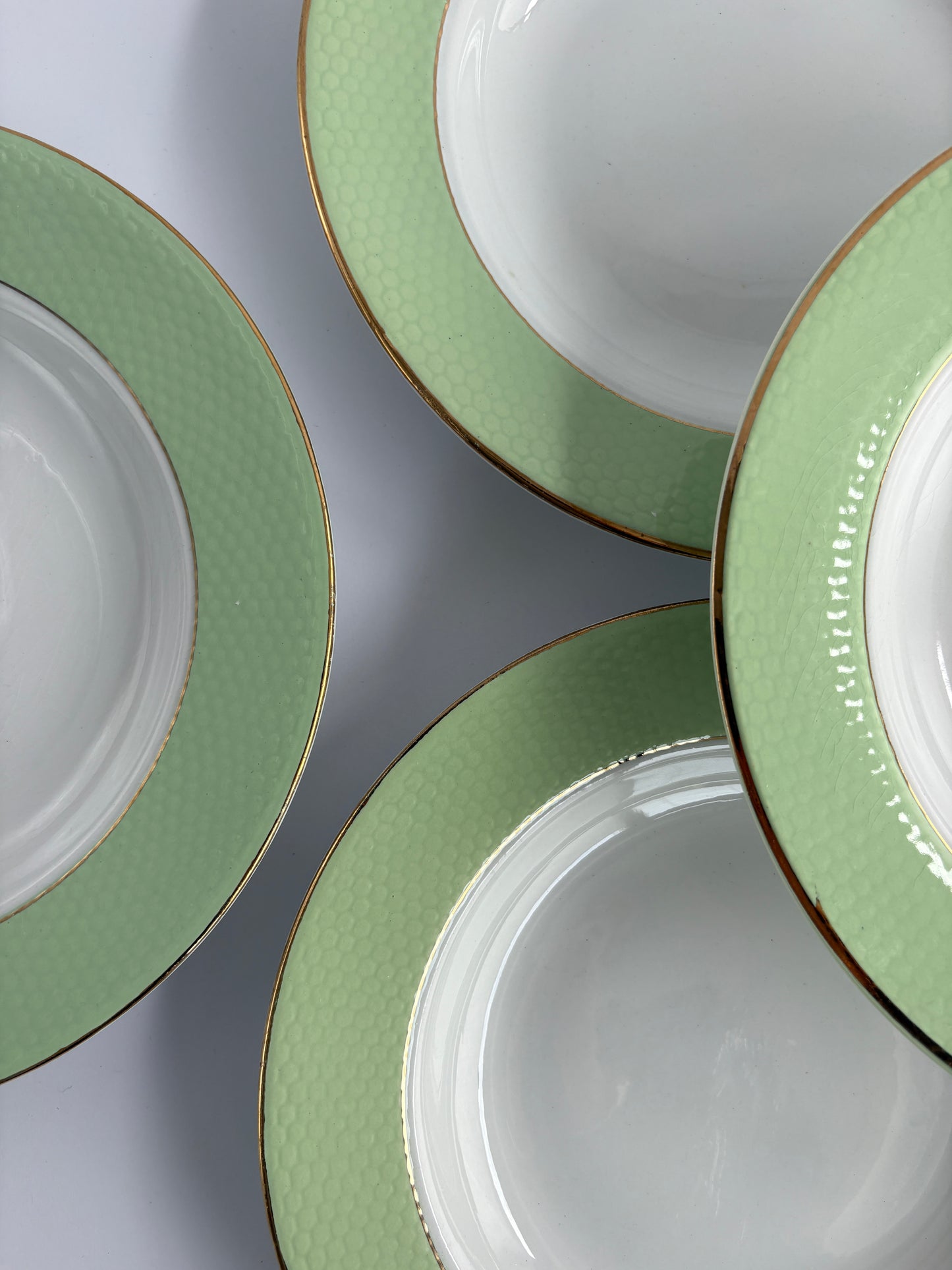 Set of 6 pastel green plates