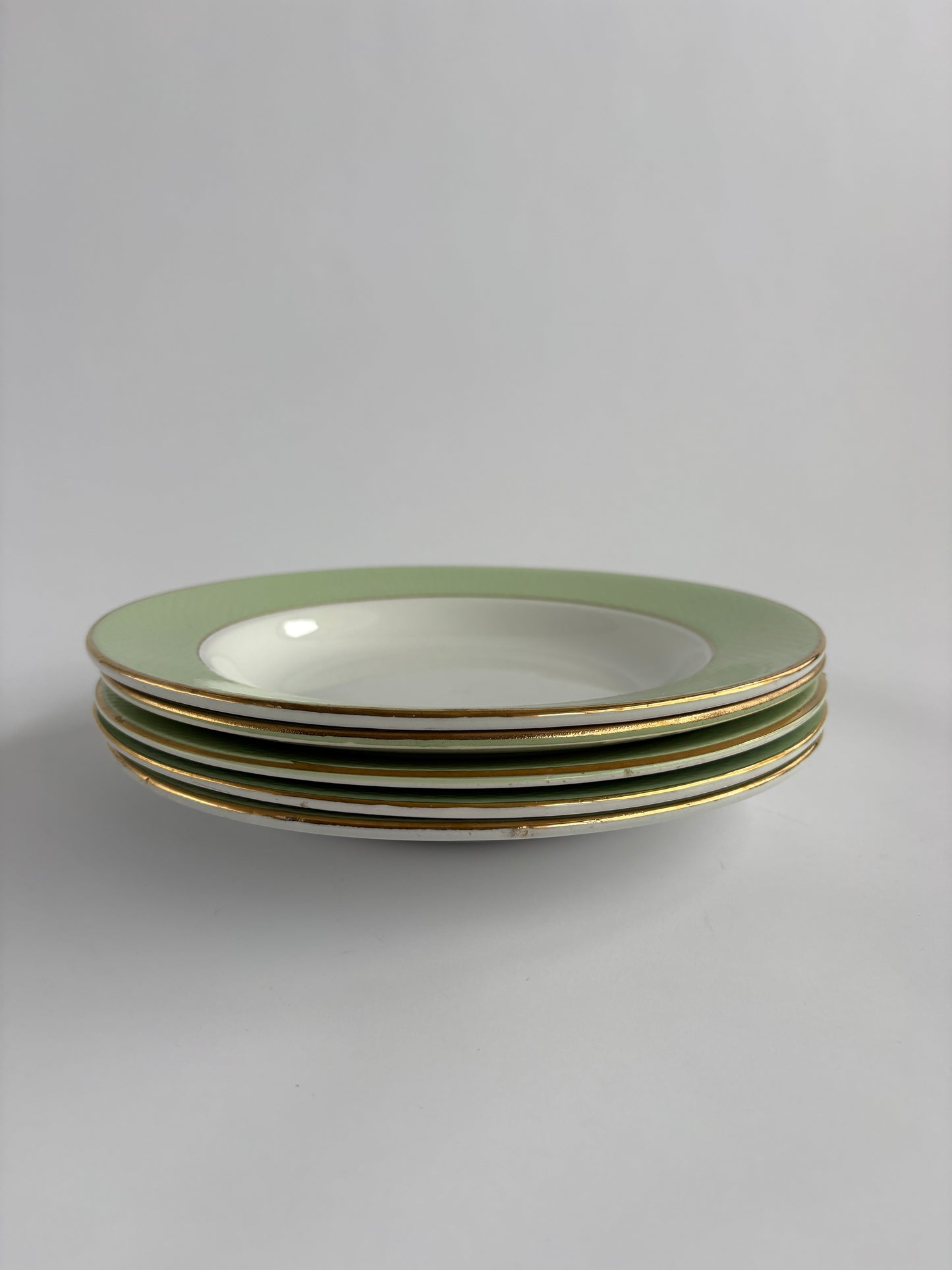 Set of 6 pastel green plates