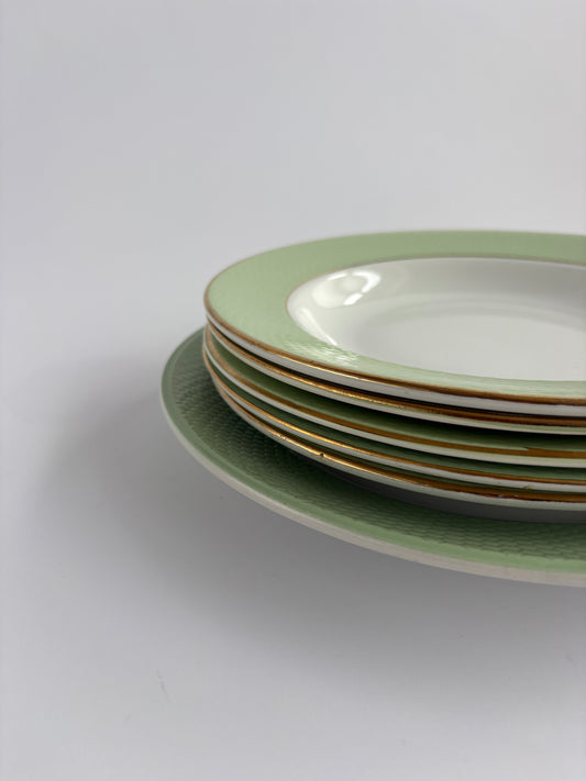 Set of 6 pastel green plates