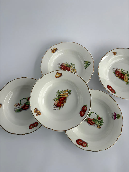 Set of 5 deep plates