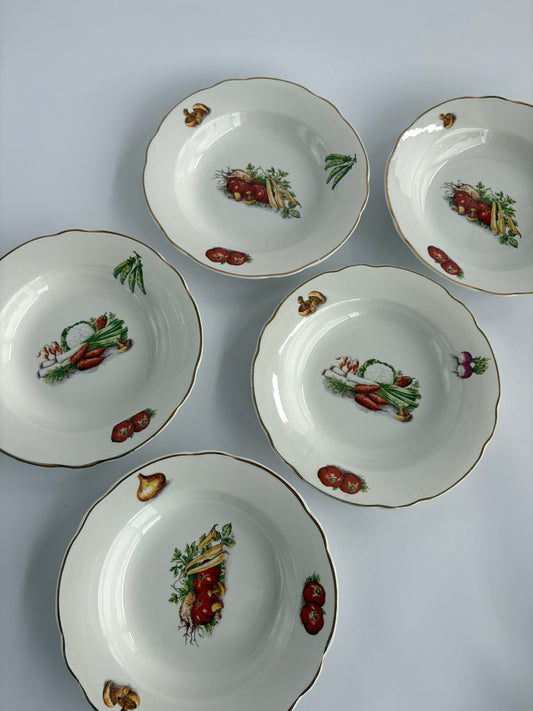 Set of 5 deep plates