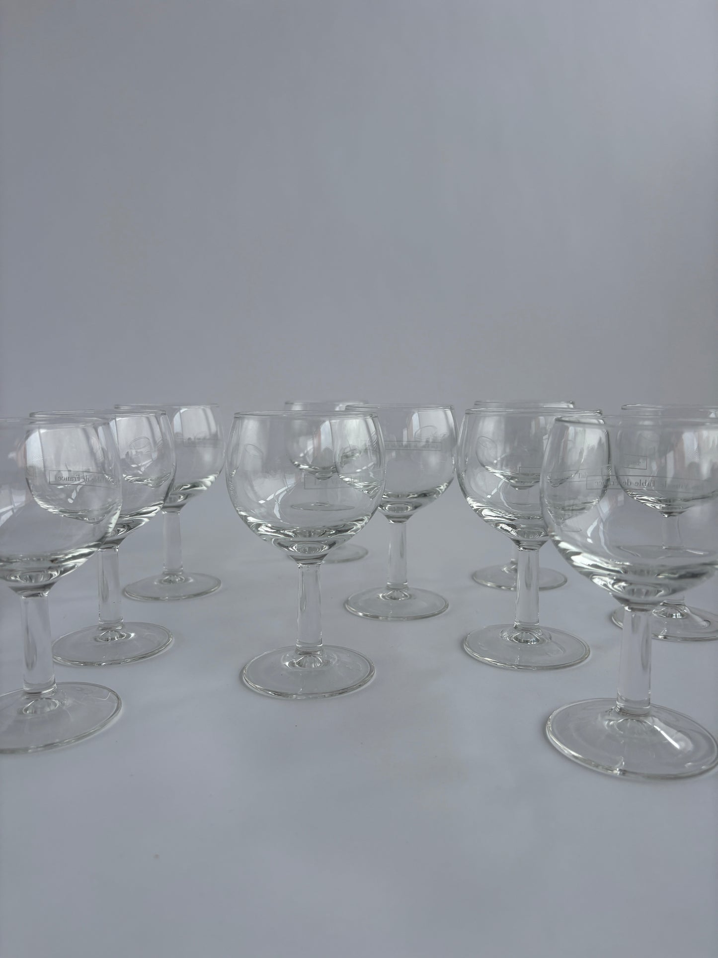 Set of 10 Vin de France bistrot wine glasses