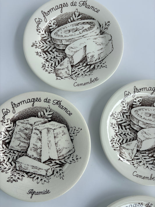 Set of 6 Gien fromage plates
