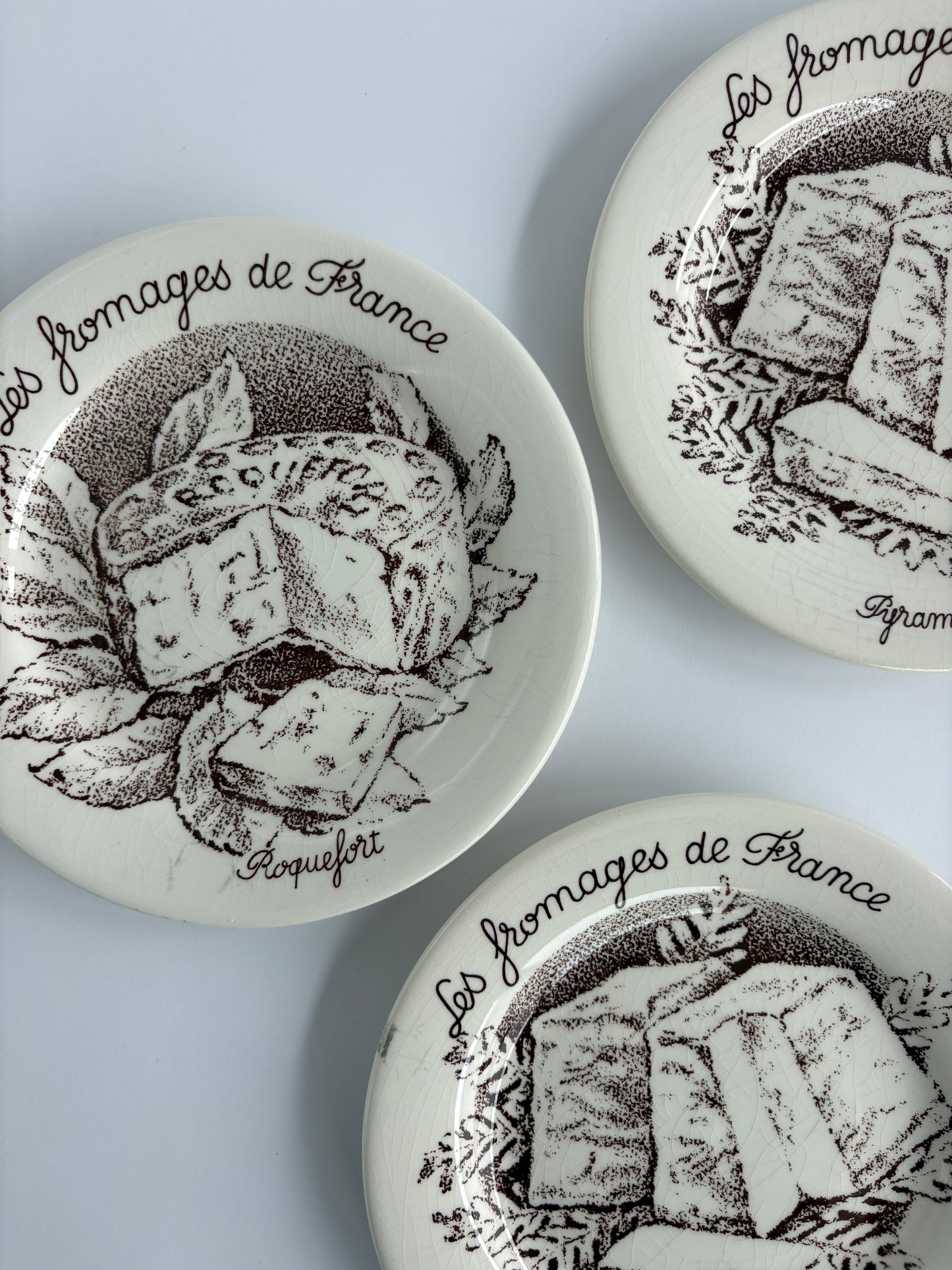 Set of 6 Gien fromage plates
