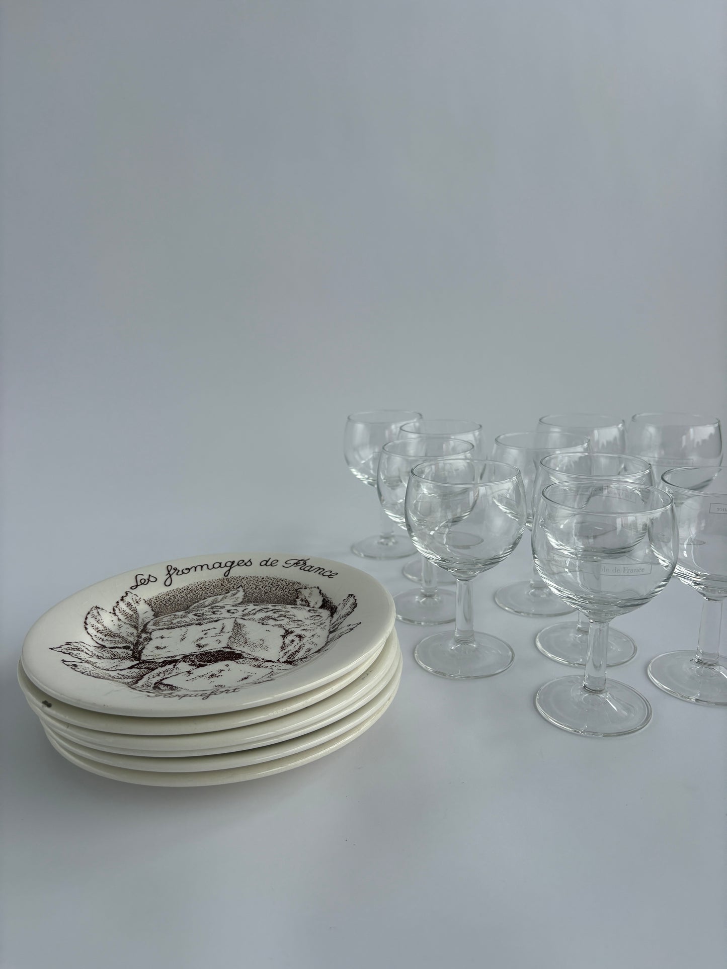 Set of 6 Gien fromage plates