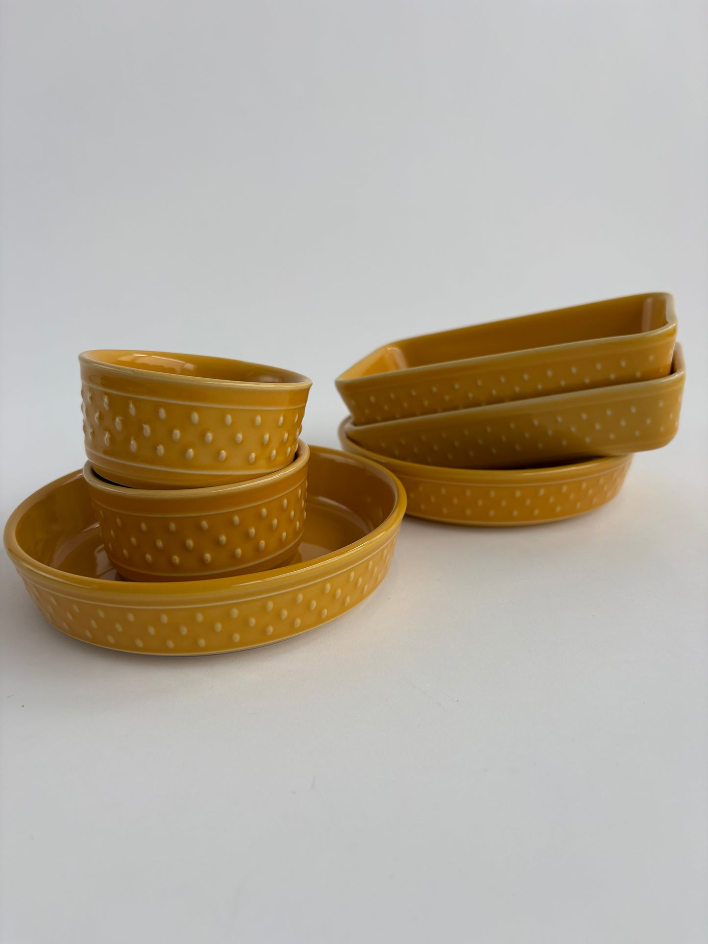 Set of 6 yellow snack bowls