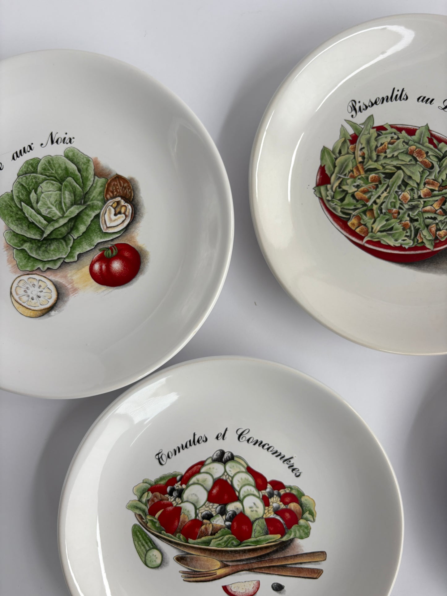 Set of 5 French salad plates