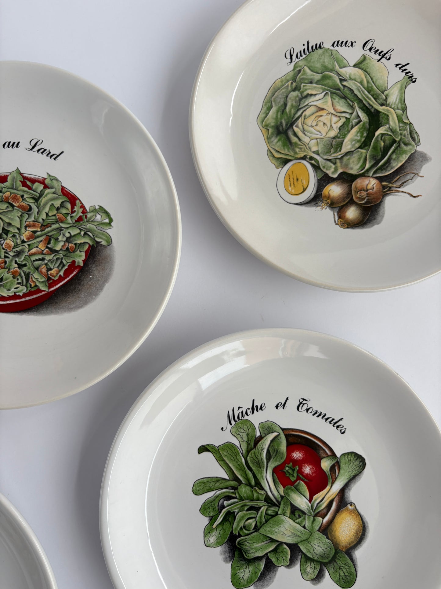 Set of 5 French salad plates