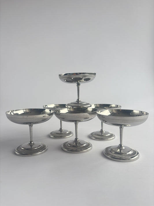 Set of 6 silver coupes