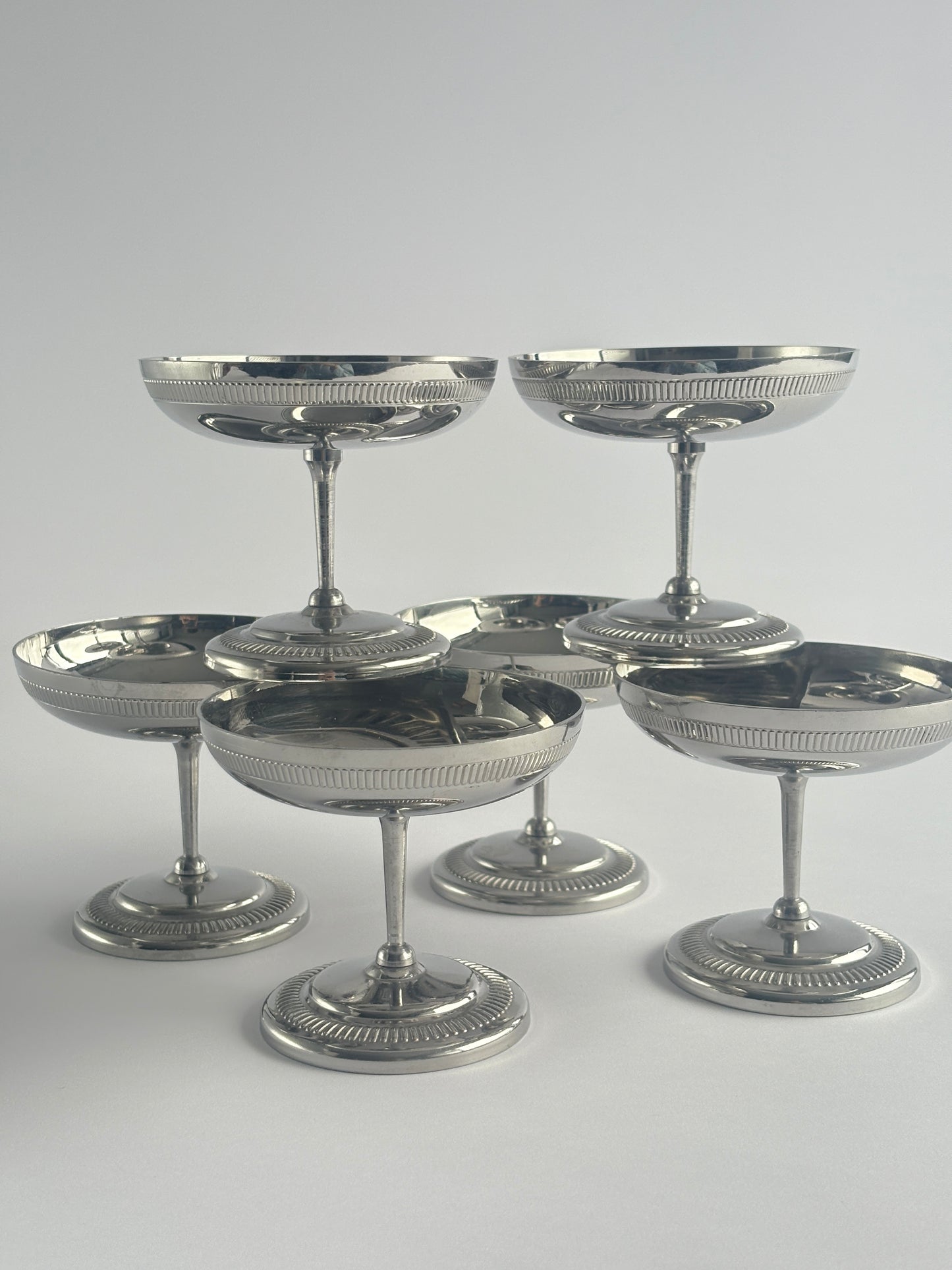 Set of 6 silver coupes
