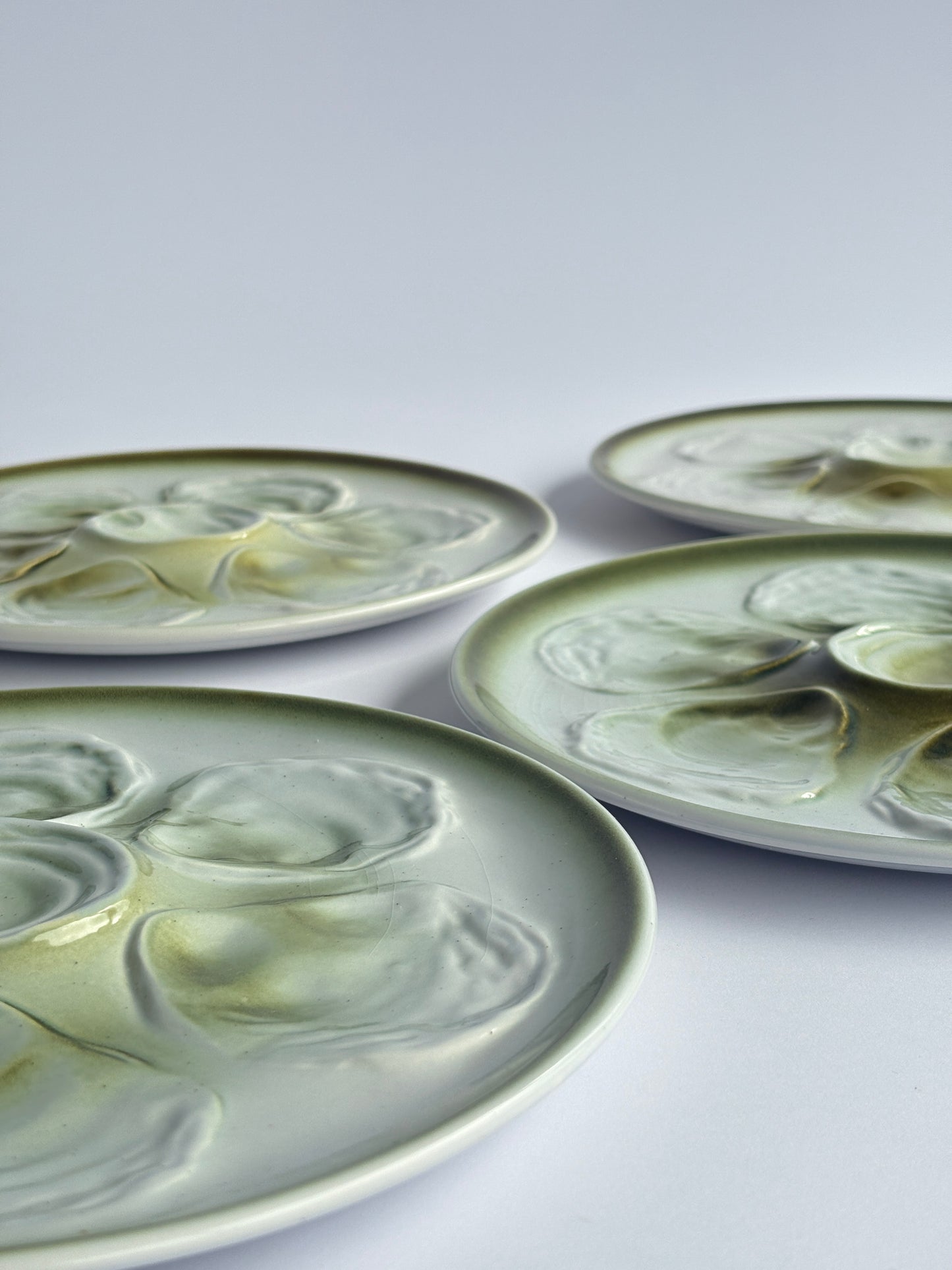 Set of 2 oyster 'huître' plates