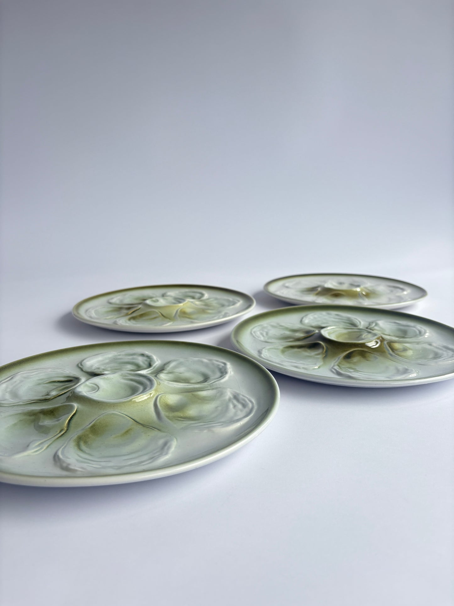Set of 2 oyster 'huître' plates