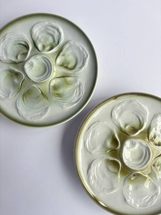 Set of 2 oyster 'huître' plates