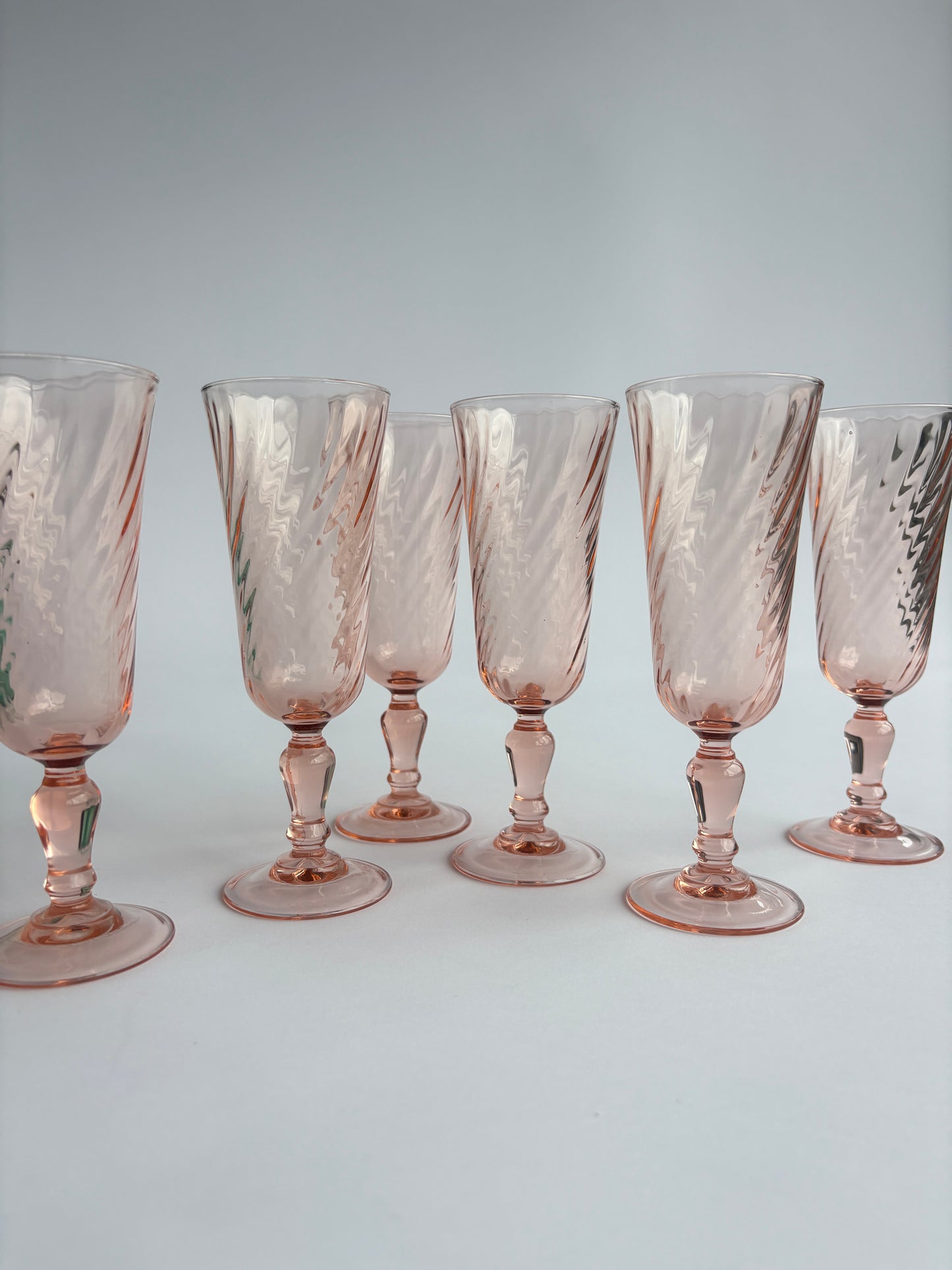 Set of 6 Rosaline champagne coupes