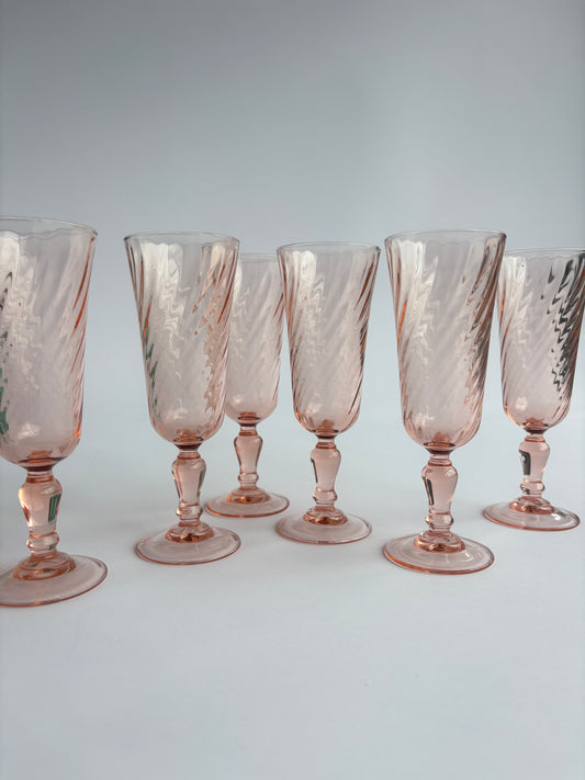 Set of 6 Rosaline champagne coupes