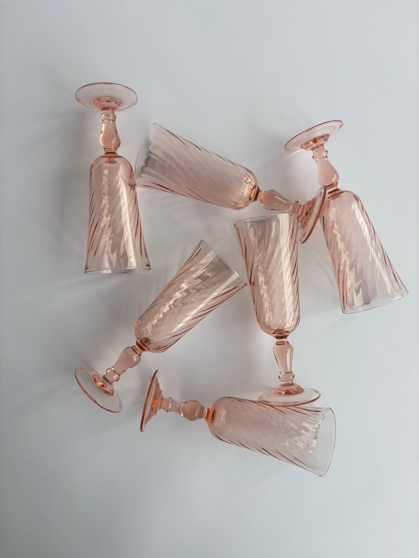 Set of 6 Rosaline champagne coupes
