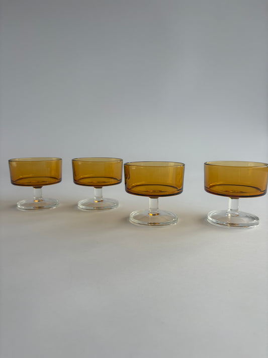 Set of 4 amber coupes