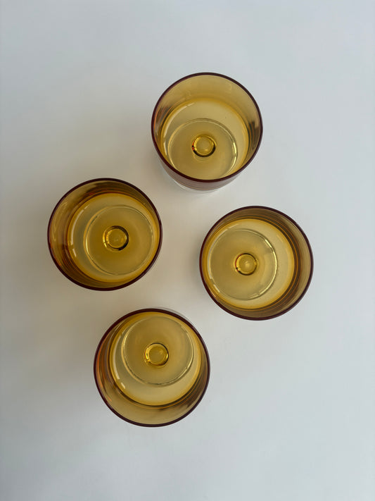 Set of 4 amber coupes
