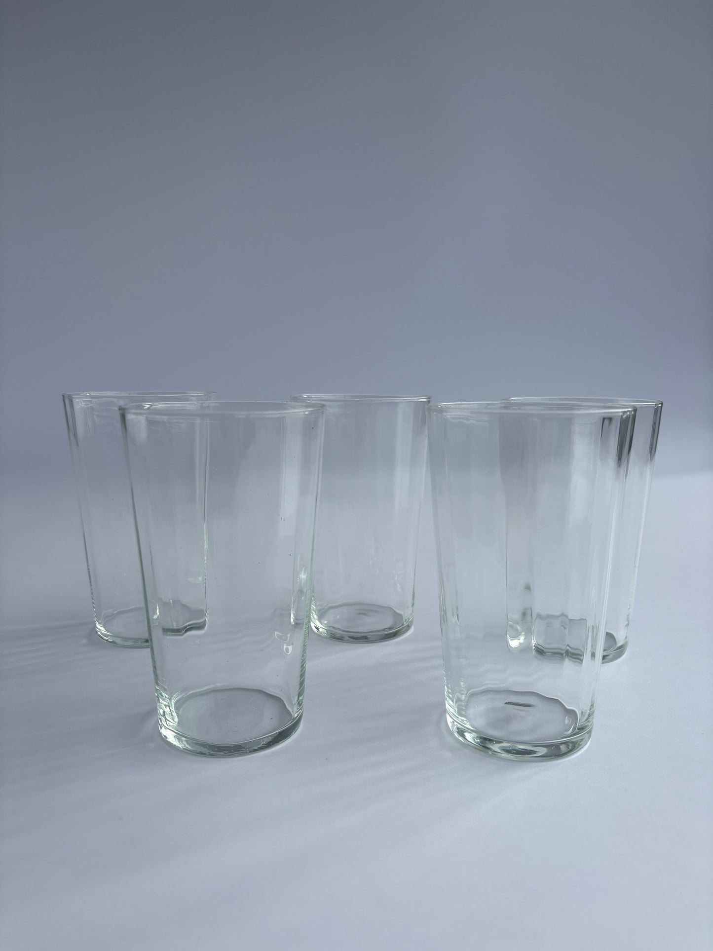 Set of 5 delicate hand-blown water glasses