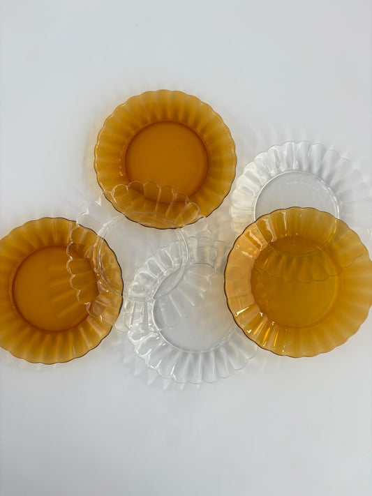 Mix set of 6 small glass plates