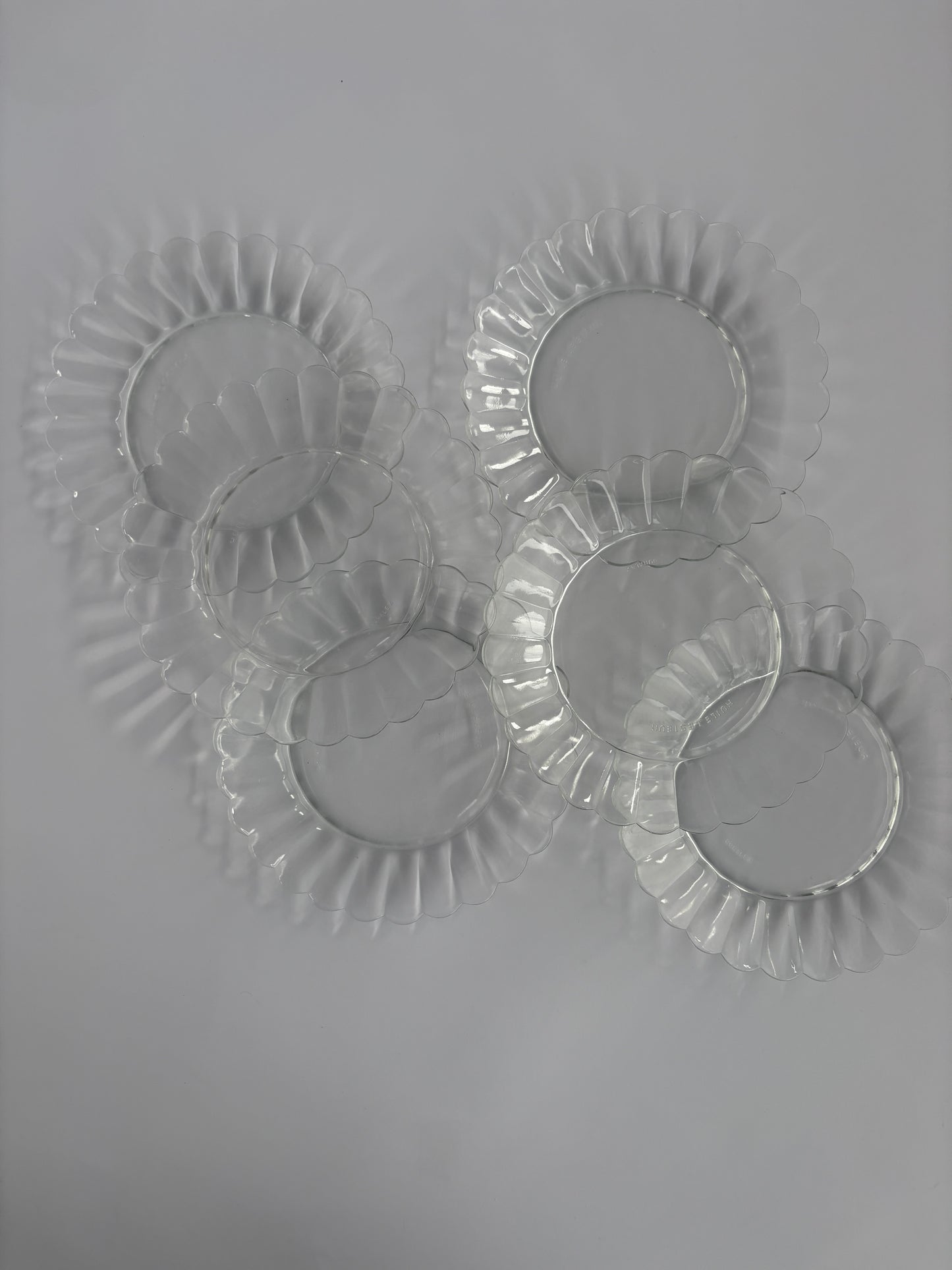 Set of 6 small glass plates