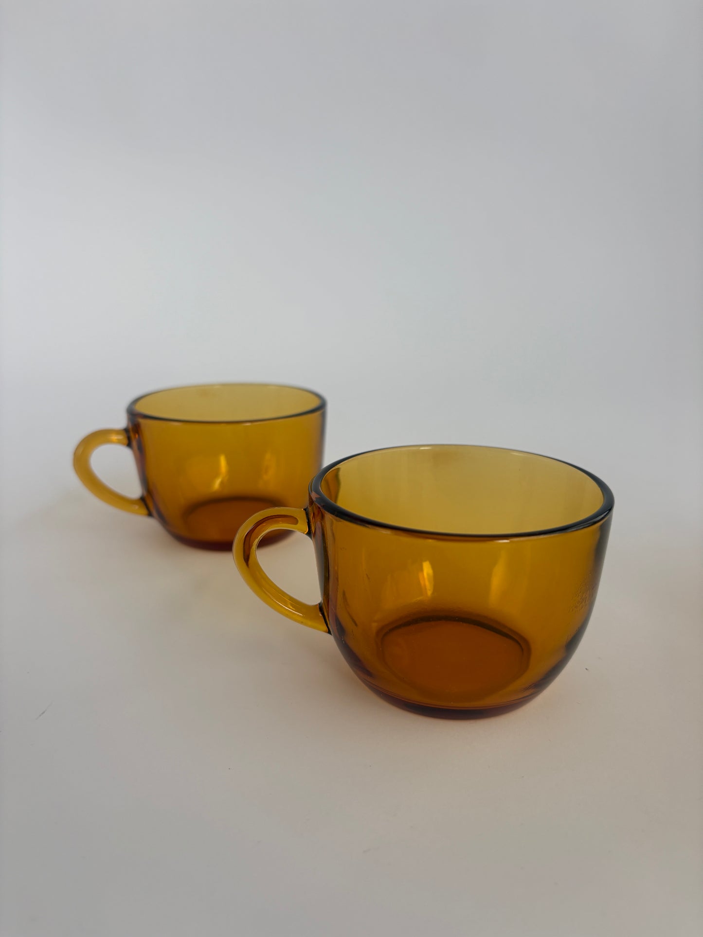 Set of 6 amber glass coffee cups