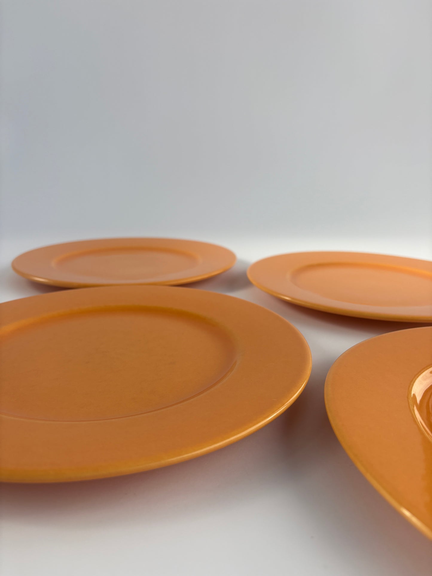 Set of 4 large orange plates