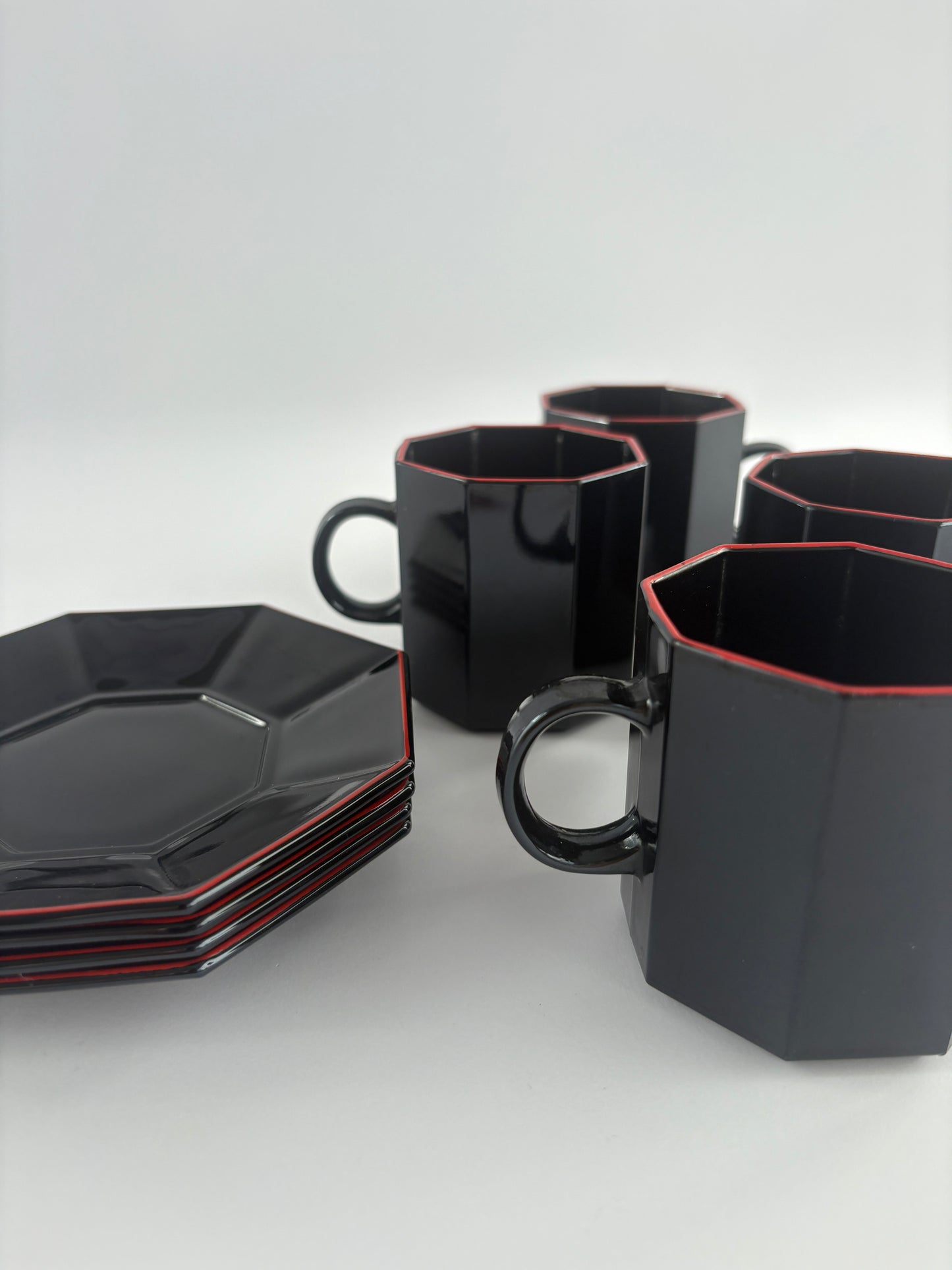 Set of 4 black coffee cups