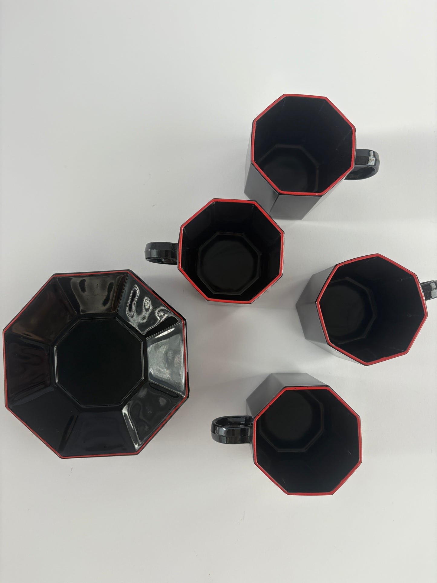 Set of 4 black coffee cups