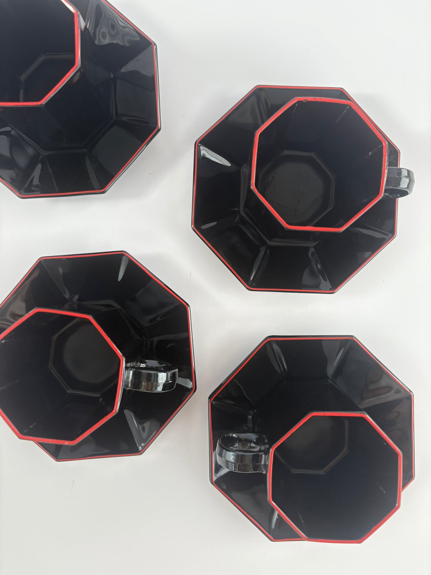 Set of 4 black coffee cups