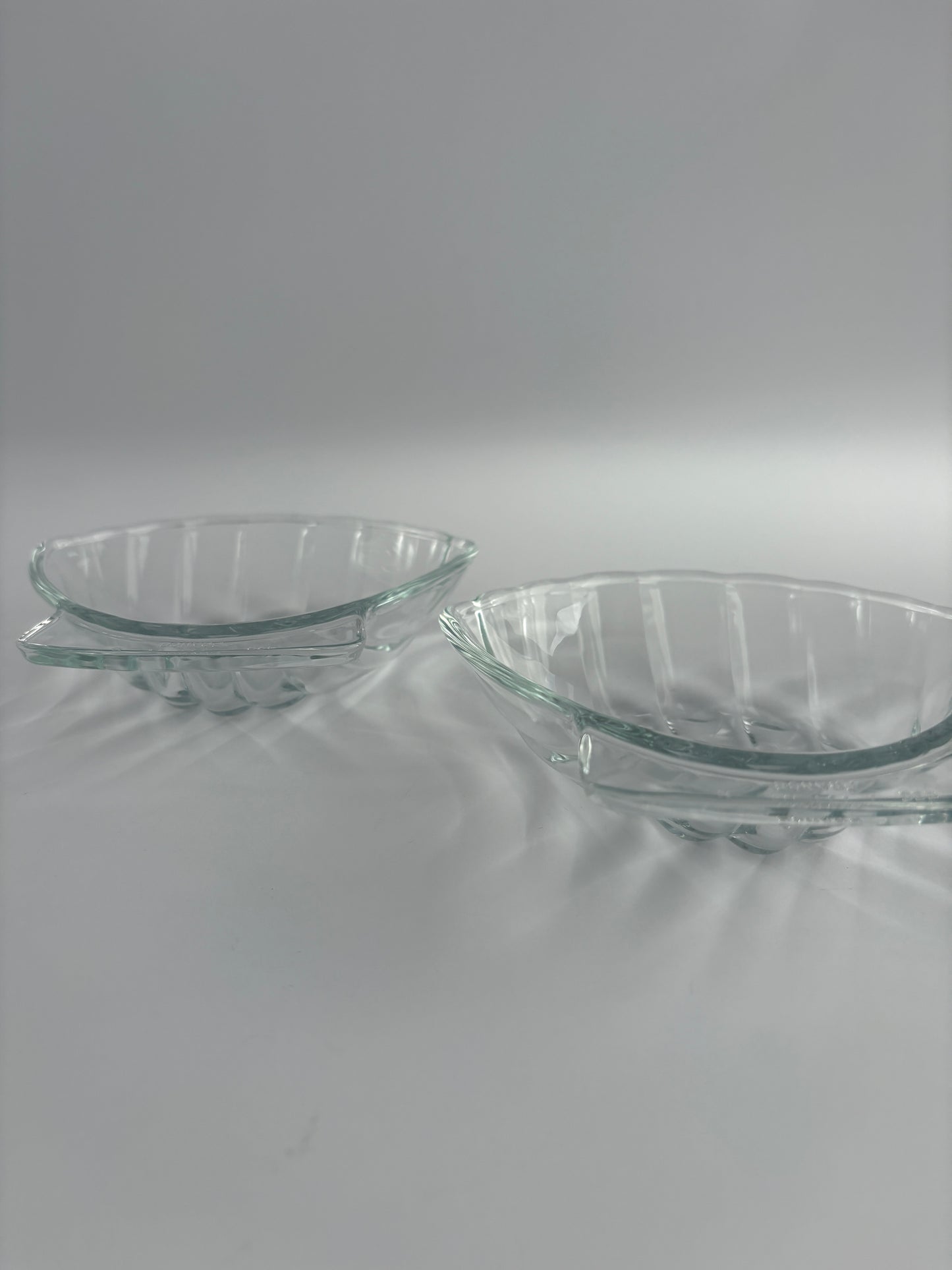 Set of 2 glass shell bowl