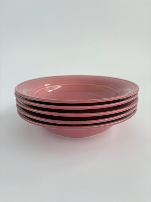 Set of 5 deep pink plates