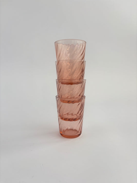 Set of 4 pink water glasses