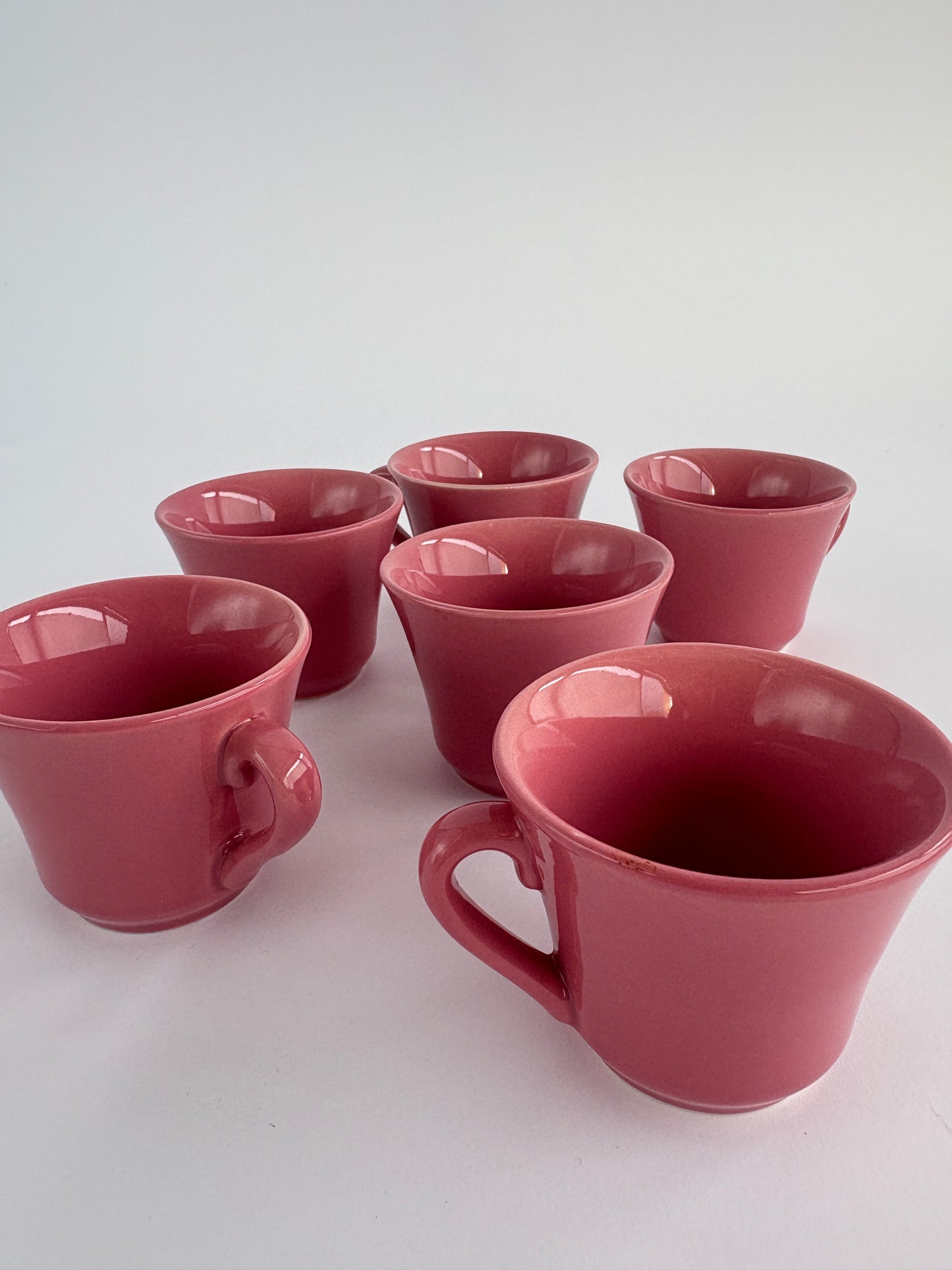 Set of 6 pink espresso cups