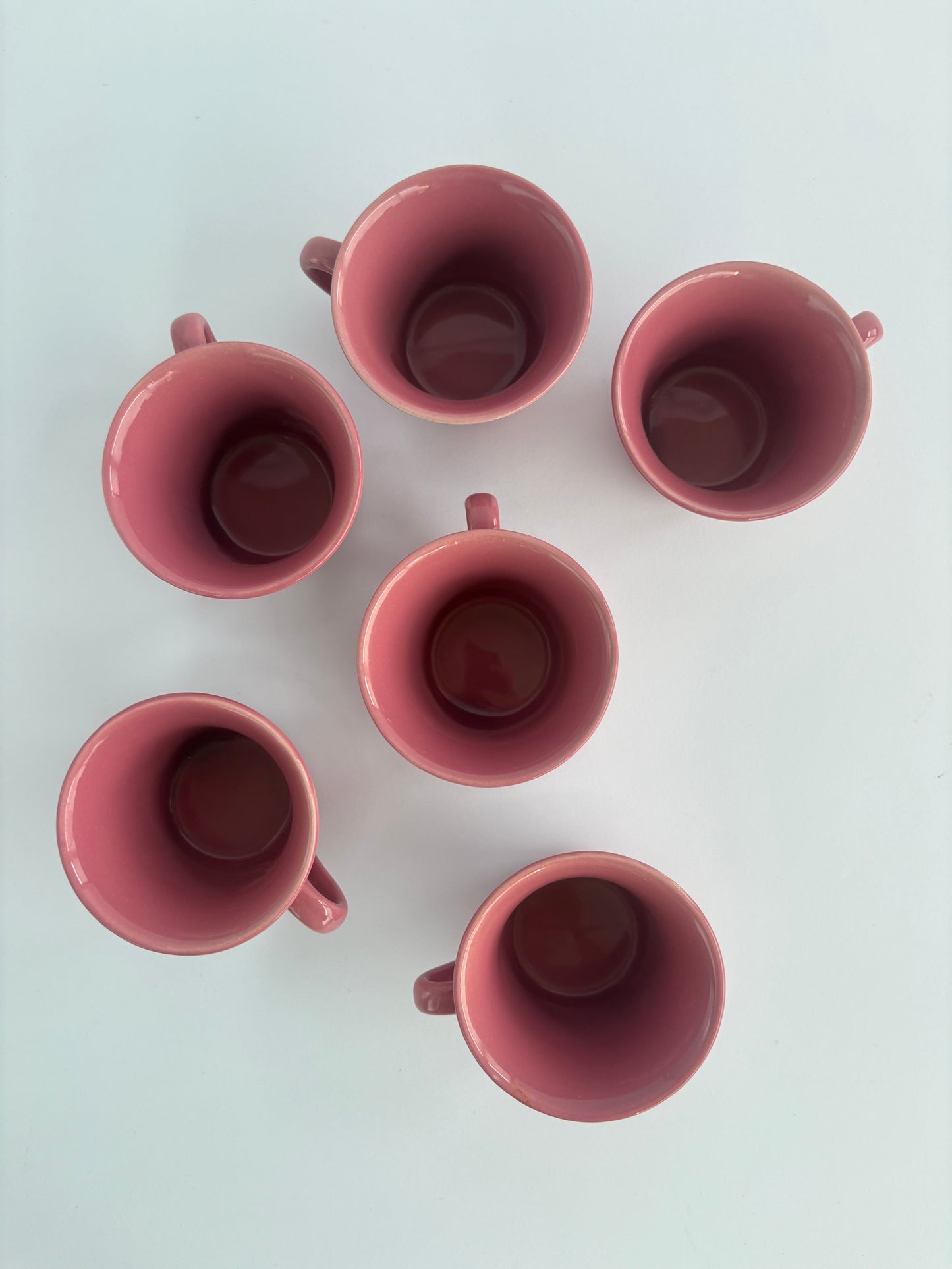 Set of 6 pink espresso cups