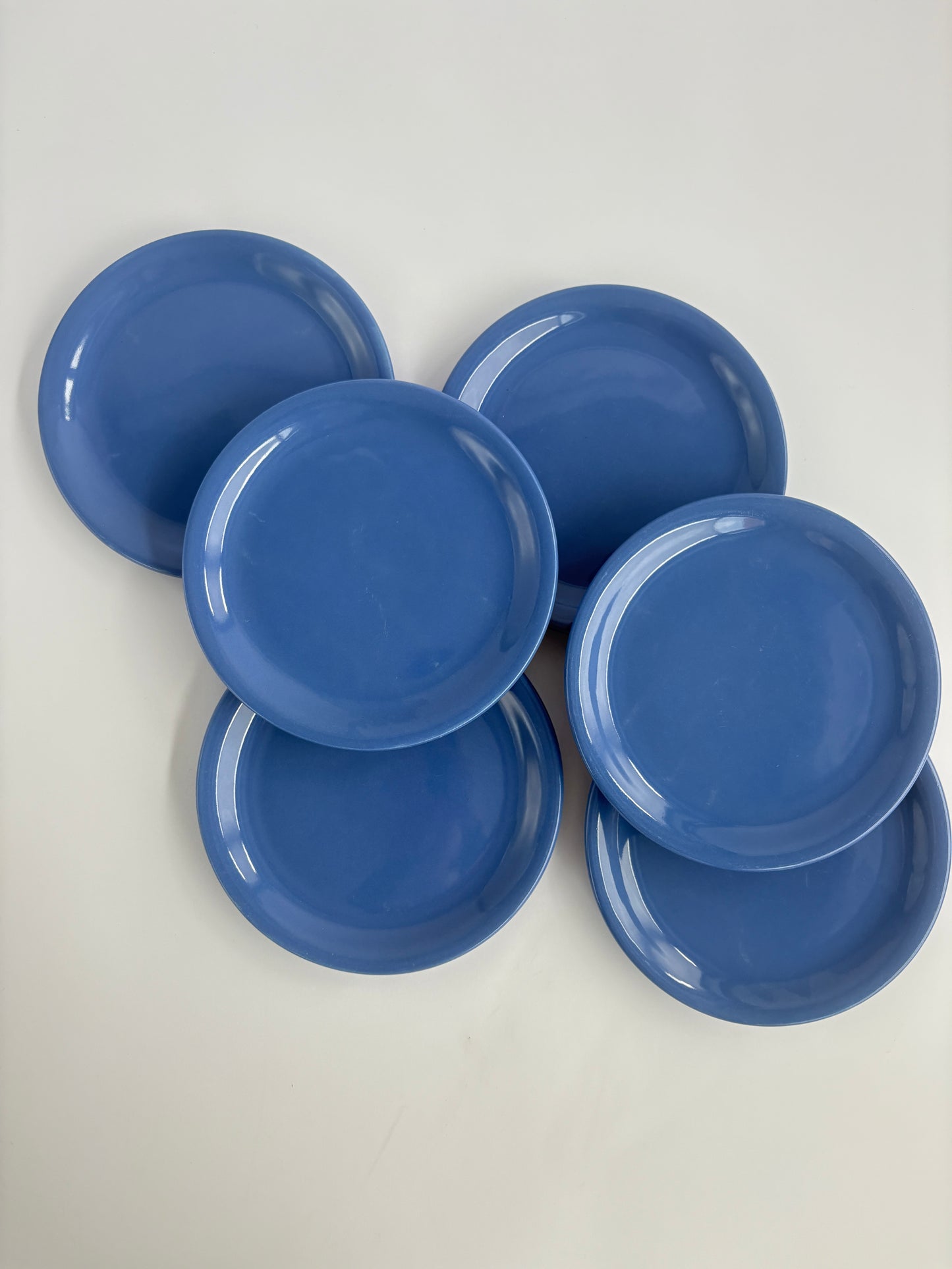 Set of 6 cobalt blue plates