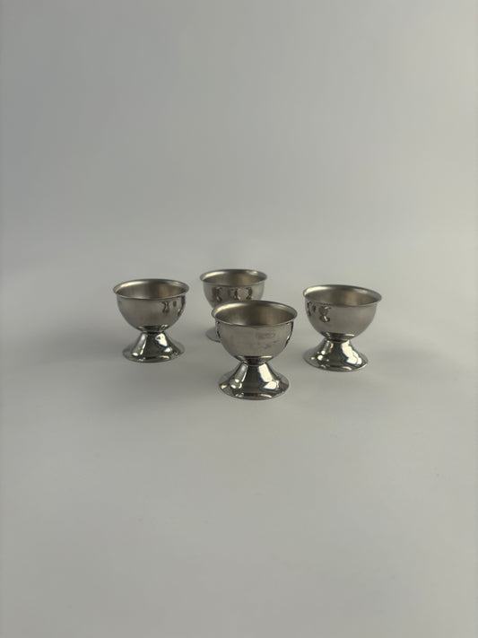 Set of 4 stainless steel egg cups