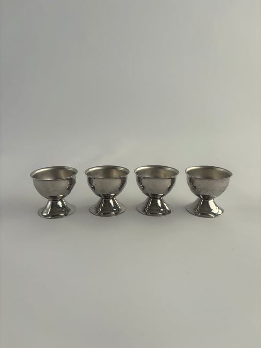 Set of 4 stainless steel egg cups